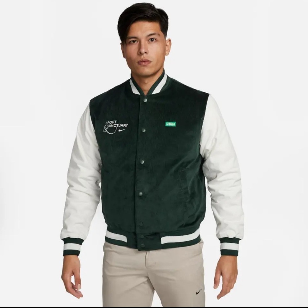Nike Sport Sanctuary Corduroy Wellness Dept. Jacket FB9972-397 Size XXL Green